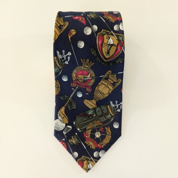 Vintage Hugo Boss Golf Print Silk Tie - Made in Italy - Picture 5 of 8